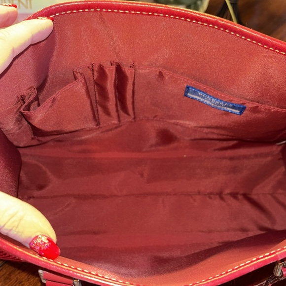 Burberry, London blue label authentic TARTAN red leather handbag/tote - Picture 11 of 14